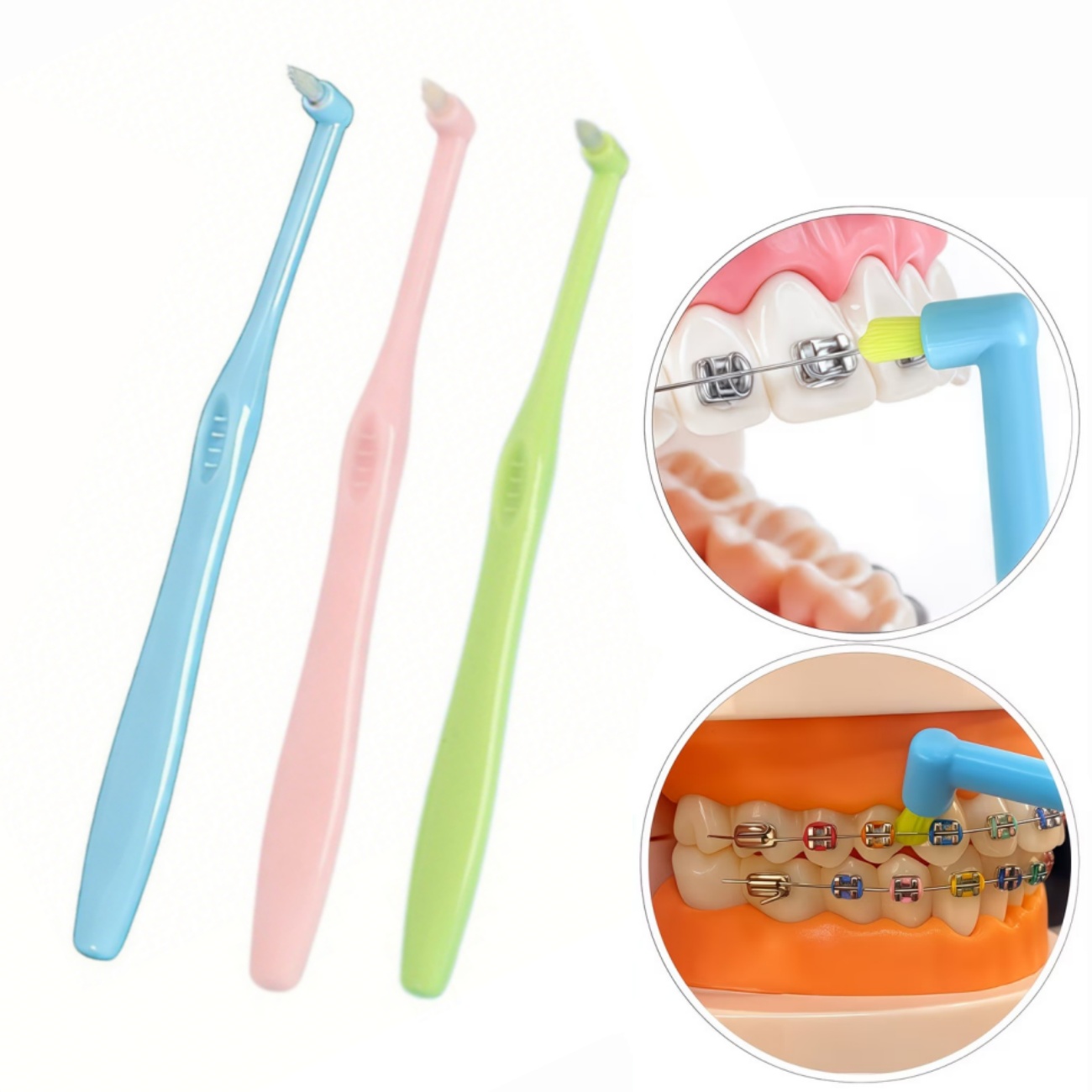 Teeth Whitening For Braces - 1/3pc Orthodontic Braces Toothbrush Single Tufted