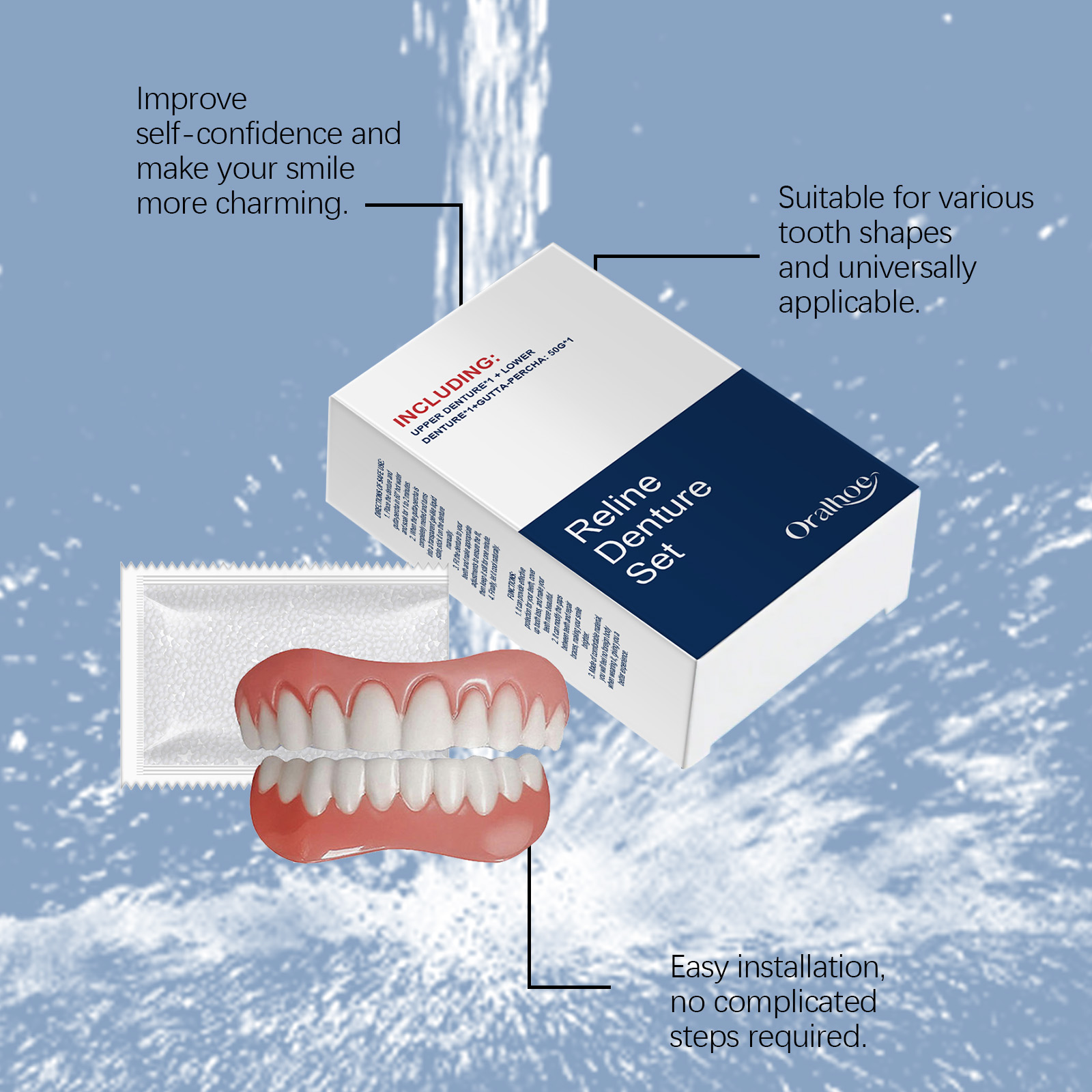 False Teeth Dentures Temporary - Teeth Whitening For Braces ulasan dan harga