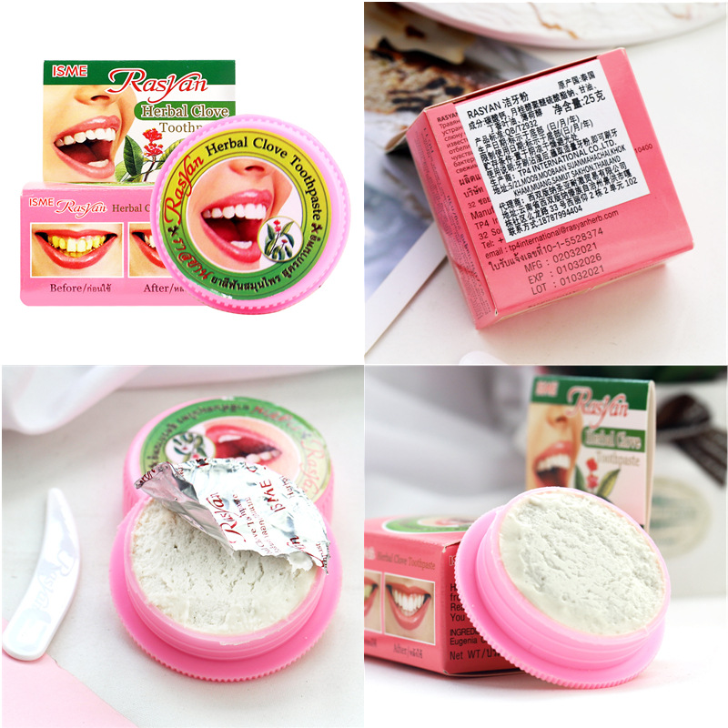 RASYAN Herbal Clove Tooth Powd - Teeth Whitening In Thailand ulasan dan harga