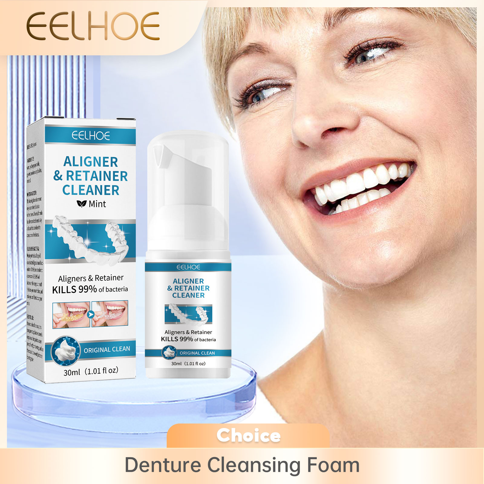 Aligner Denture Cleaner Foam D - Teeth Whitening For Braces ulasan dan harga