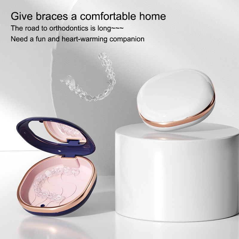 Fashion Braces Case with Mirro - Teeth Whitening For Braces ulasan dan harga