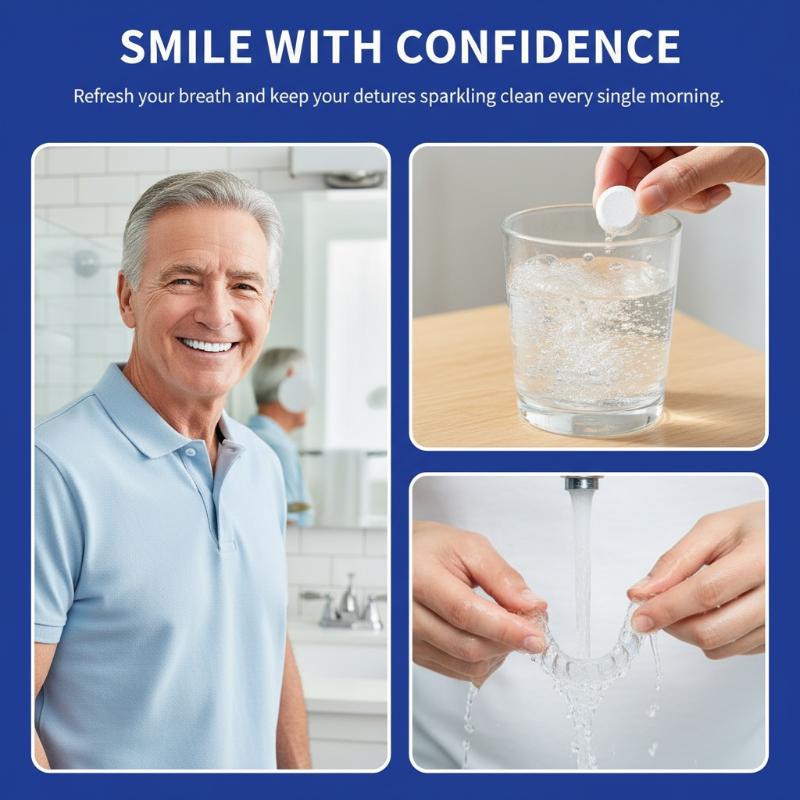 Oral Care Denture Cleaning Tab - Teeth Whitening And Stain Removal ulasan dan harga