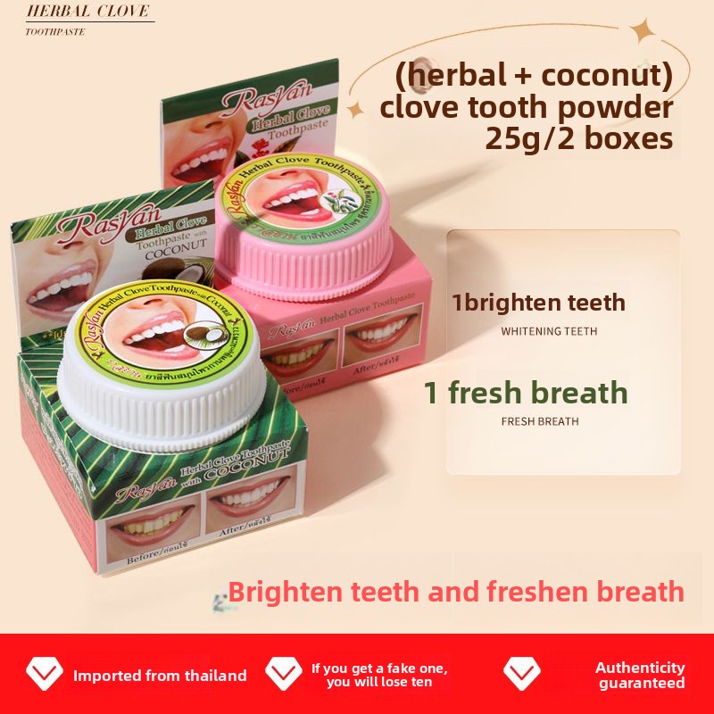Thai Clove/coconut Tooth Powde - Teeth Whitening Co ulasan dan harga
